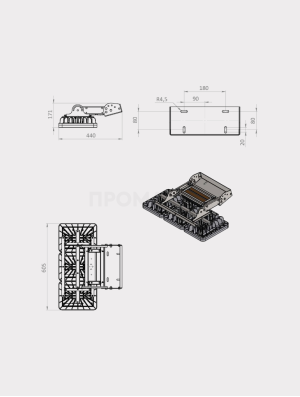 Размеры светильника TL-SPORT APS 248 850 W